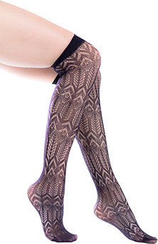 felicity women knee high fishnet patterned truser socks